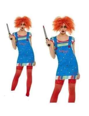 Chucky Costume Women’s – S (UK 8-10) – Smiffys Horror Fancy Dress Outfit — 第 1/3 张图片