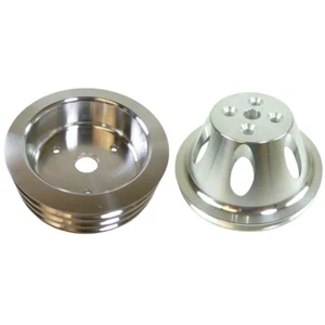 Kit de bomba de agua corta de aluminio de 1/3 ranura y polea de manivela para SB Chevy 283-350 V8 - Imagen 1 de 5