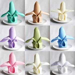 1/3/6/12PCS Polyester Plain Fabric Napkins For Wedding Table Dinner 48x48cm - Picture 1 of 41