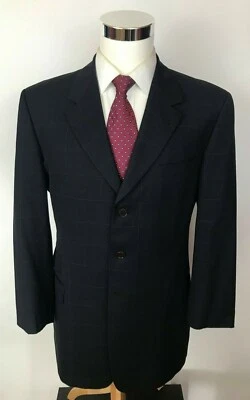 Traje de Lana Paul Smith London Azul Marino Ventana Calce Ajustado con Bolsillo para Billetes 44R 33x30 Foto 1 de 4