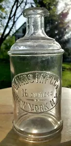 SELTENE antike Tintenflasche Davids MFG Co New York NY 16 Oz Master Ink mundgeblasen - Bild 1 von 9