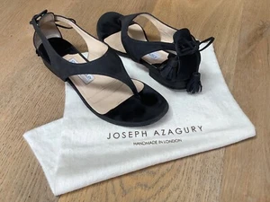 Vintage Joseph Azagury Women's Black Suede Thong Sandals Size UK 5 - Picture 1 of 12