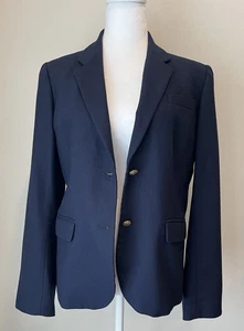 J Crew Schoolboy Blue Blazer Size 10 Gold Buttons Fully Lined - Picture 1 of 5