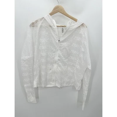 Chaqueta cortavientos Zyia Active White Breeze ligera capucha cremallera completa mujer L  Foto 1 de 4