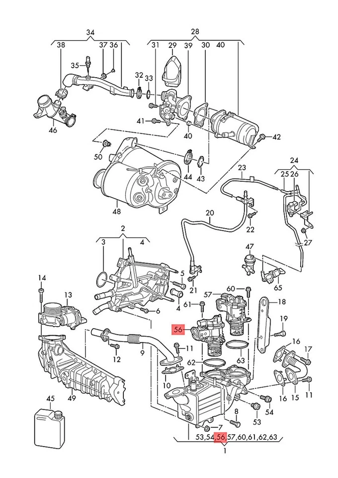 Genuine VW AUDI Crafter Multivan Exhaust Recirculation Valve 04L131501AB Foto 1 de 1