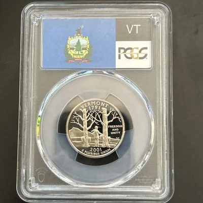 2001-S Proof Vermont State Quarter-PCGS PR 70 DCAM-State Flag - Image 1 of 3