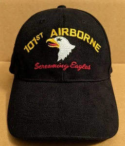 101st Airborne US Army Screaming Eagles Baseball Hat Cap Black Adjustable Cotton - Picture 1 of 7