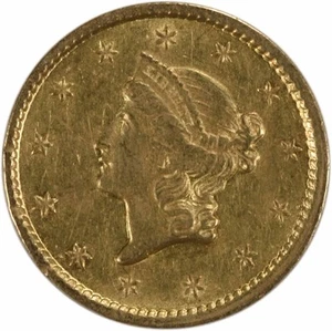1851 $1 Gold Type 1 AU Uncertified #243 - Picture 1 of 2