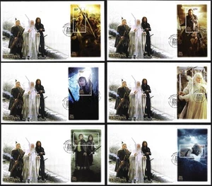 NEW ZEALAND 2003 Lord of the Rings: Return of King, Set of 6 M/S FDC’s - Picture 1 of 3