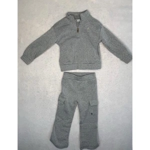 RBX Active Tracksuit Toddler 4T Gray Cargo Sweatpants 1/4 Zip Jacket 2 piece NEW - Picture 1 of 19