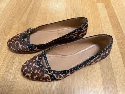 Salvatore Ferragamo Audrey Leopardo Pelo de becerro Mary Jane Planos Talla 6.5B/36.5 Foto 1 de 4