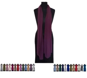 Chiffon Schal Stola 25 Unifarben 70x200 Hijab Halstuch  - Bild 1 von 37