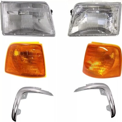 Headlight Driving Headlamp Driver 93-97 Ford Ranger Left Right Styleside - Image 1 of 4