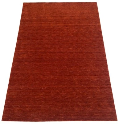 Rot Teppich 100% Wolle 170x240 cm Orange Handgewebt einfarbig gefärbt WR135 - Bild 1 von 4
