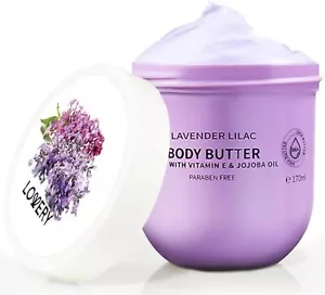 Lavender Lilac Body Butter - Shea Cream with Jojoba Oil & Vitamin E - Hydrating - Picture 1 of 1