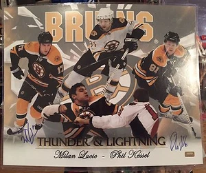 Milan Lucic & Phil Kessel AutoGraph 16x20 Bruins Penguins NHL STANLEY CUP Champ - Picture 1 of 3