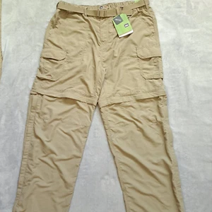 REI Sahara Convertible Pants 14P Tan Cargo Elastic Waist Hiking Outdoors NWT - Picture 1 of 15