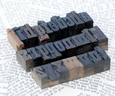 a-z alphabet 0.71" letterpress wooden printing blocks wood type Vintage shabby - Image 1 of 2