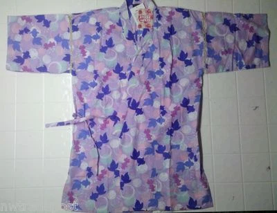 NWT Lycee Mixte Size M Kimono Robe Purple Polka Dot Floral Quilted Style Shirt - Image 1 of 4