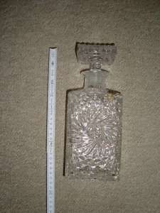 Bleikristall Karaffe eckig mit Stopfen geschliffen, 10 x 8 x 20 cm - Bild 1 von 4