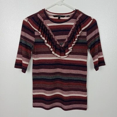 Vero Moda Top Women's XS Multicolor Knit Stripe Short Sleeve Sweater - Image 1 of 4