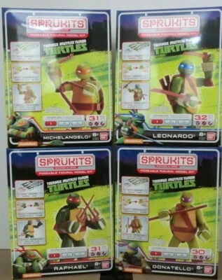 JUEGO DE 4 KIT DE FIGURA MODELO TORTUGAS NINJA MUTANTES ADOLESCENTES BANDAI TMNT  Foto 1 de 4