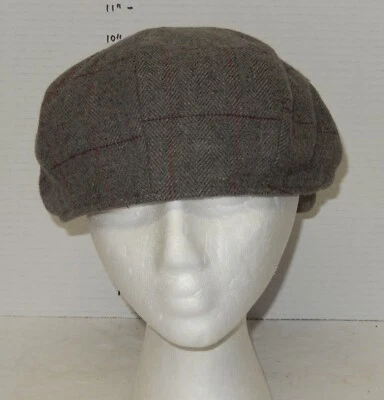 KB Ethos Newsboy Paper boy Wool Fitted Hat Cap Visor Tan Size S/M - Image 1 of 4