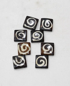 Beads Indonesian Batik Bone Square Beads 20-22mm - Picture 1 of 1