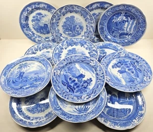 14 Teile Spode Blue Room Collection Speiseteller Set Floral Scalloped England Lot - Bild 1 von 24