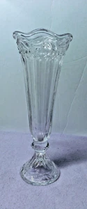 Vintage 5th Avenue Kristall Fuß kleine Blumenvase Blumenvase 9" hoch gewellte Spitze - Bild 1 von 12
