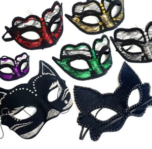 Halloween Masquerade Masks Fancy Dress Cat Mask Halloween Gothic Vampire Mask - Picture 1 of 8