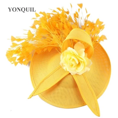 Purple and Red Feather Fascinator HairClip Hat Party Cocktail Headpiece HeadWear - Image 1 of 4