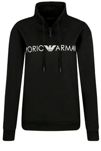 EMPORIO ARMANI Black Graphic Armani Chest Logo Long Sleeve Sweater Size S BNWT - Picture 1 of 3