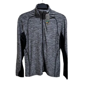 Page & Tuttle Women Size M Black Heather Colorblock Layering Jacket Athletic NWT - Picture 1 of 7
