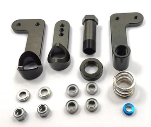 Manivela de campana de dirección de aluminio ASC7255/Servo Saver negra para Team Associated RC10T - Imagen 1 de 4