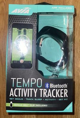Avia Tempo Activity Tracker Black Bluetooth Wristband and Belt Clip - Image 1 of 2