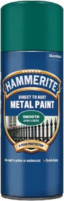 Hammerite Dark Green Direct To Rust Aerosol Quick Drying Metal Spray Paint 400ml - Image 1 of 4