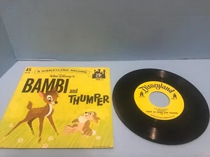 DISNEYLAND Records BAMBI and THUMPER  WALT DISNEY w/ sleeve 45rpm - Imagen 1 de 2