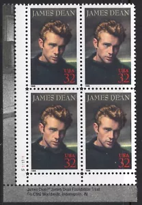 US #3082 32¢ Legends of Hollywood James Dean LL Plate Block 1996 MNH - Picture 1 of 1