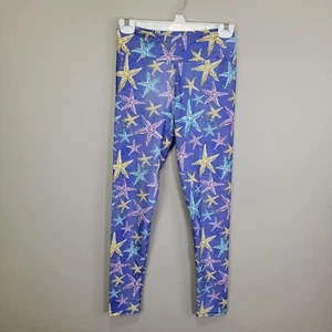 P&S Designs Pastel Starfish Print Polyester Spandex Ankle Leggings One Size Fits - Picture 1 of 6