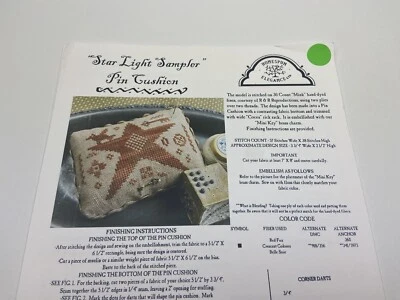 Homespun Elegance Star Light Sampler Pin Cushion Cross Stitch Pattern 8P - Image 1 of 3