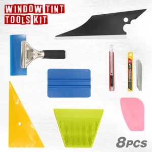 8 PIEZAS Kit de herramientas de tinte para ventana Película automática para automóvil Tinte Raspador Piezas de escobilla - Imagen 1 de 5