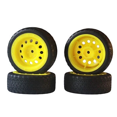 Tires OD 2.50"12mm Hex Plastic Wheel Rims for 1/10 RC On-Road Touring Car(Yellow - Image 1 of 3