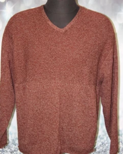 Vtg St Johns Bay Sweater Adult Burgundy Cotton Blend Knit Pullover V-Neck Sz XL - Picture 1 of 7