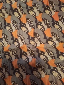 Vintage 3 Yds Deko Kleid Material Frau mit Hut - Bild 1 von 2