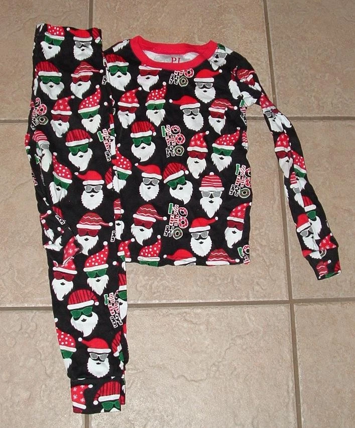 Conjunto de pijama unissex tamanho 7 Natal feriado 'SANTA CLAUS' ajuste confortável 2 peças lounge - Imagem 1 de 3