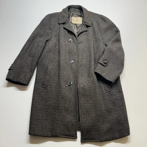Vintage Harris Tweed Scottish Wool Overcoat Union Made In The USA - Picture 1 of 12