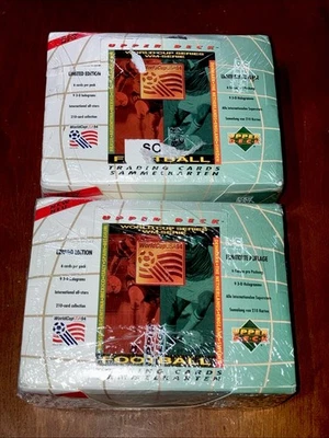 Copa Mundial de Fútbol 1994 Upper Deck, Lote de 2 cajas selladas de fábrica, inglés/alemán Foto 1 de 4