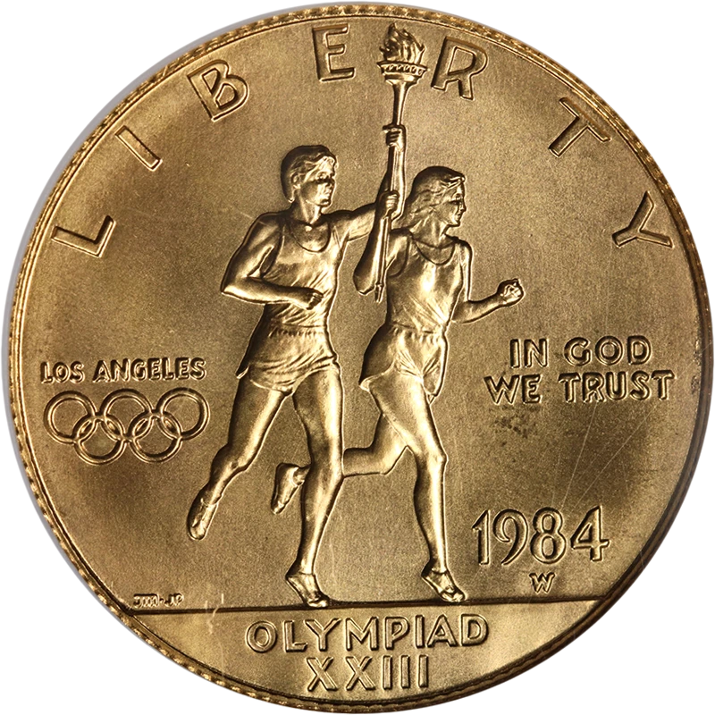1984-W Olympics Commemorative Gold $10 NGC MS70 - STOCK - Image 1 of 4