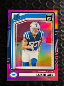 2024 Panini Optic - Rated Rookie Laiatu Latu #311 Pink Prizm (RC) Colts - Picture 1 of 2